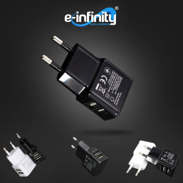 USB DBL WALL CHARGER 220V EU