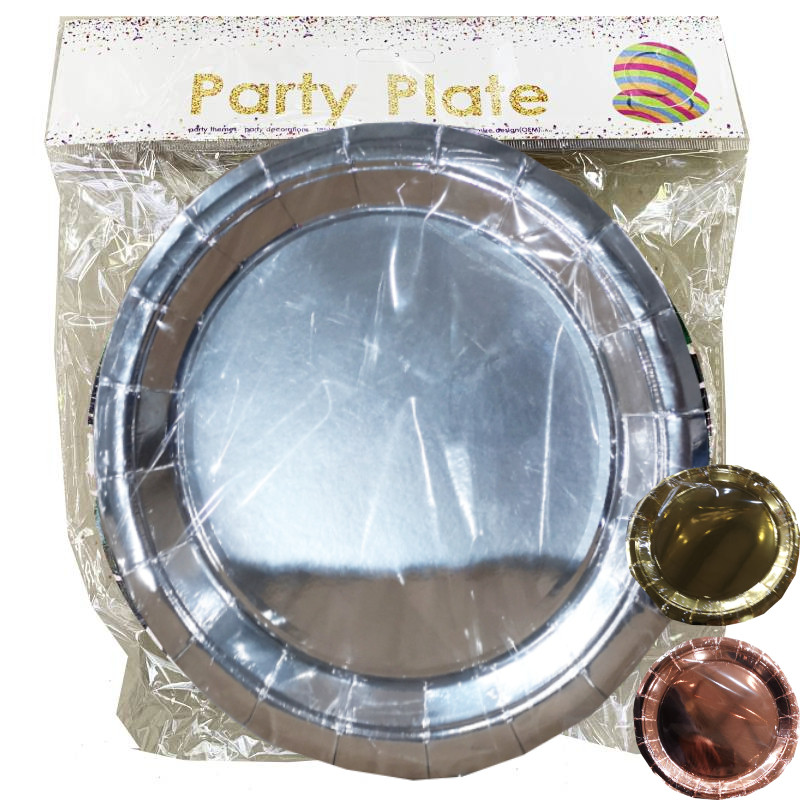 ASSIETTES CARTON GRD MODELE 6PCS OR/GOLD/CUIVRE