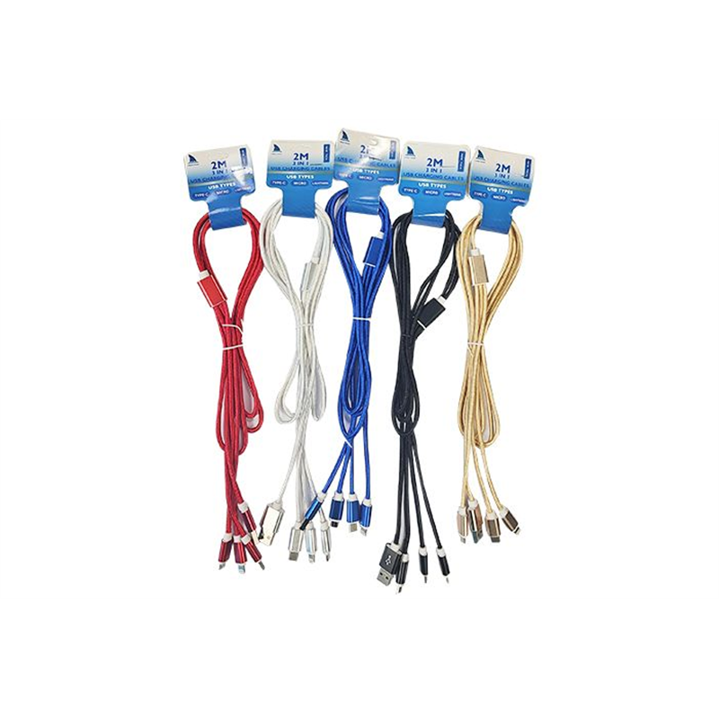 CABLES 2M USB 3 EN 1: TYPE C/ MICRO USB/ LIGHTNING CRT20