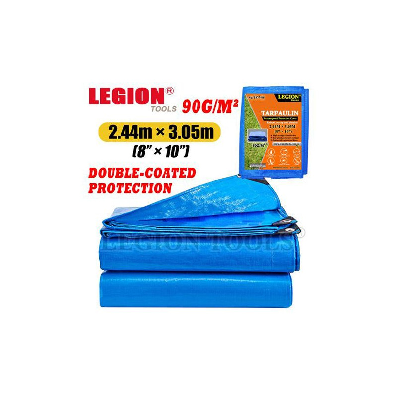 LEGION - BACHE BLEU DOUBLE EPAISSEUR 2,44X3,05M CRT15