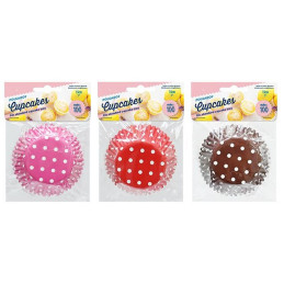 CAISSETTES A CUPCAKE 13CM X100 POIS 2COL ASST KA0950 CRT24