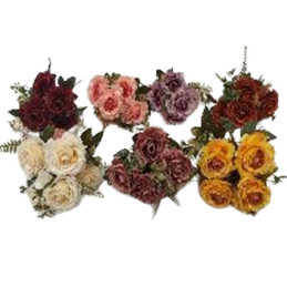 BOUQUET FLEURS ARTIFICIELLES 5FLEURS/5TIGES 30CM
