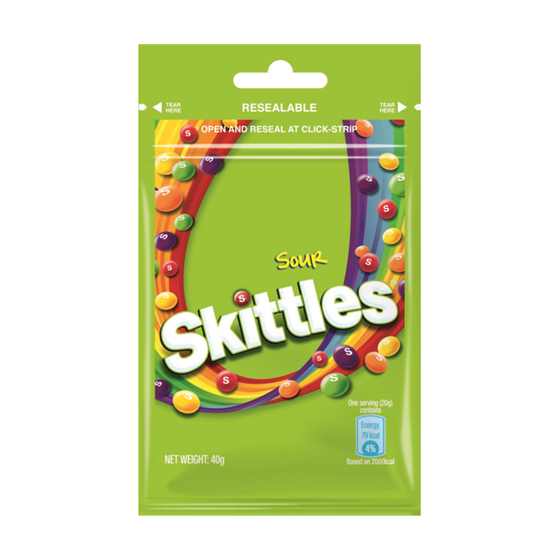 SKITTLES SOUR 40G DIS20/ CRT120