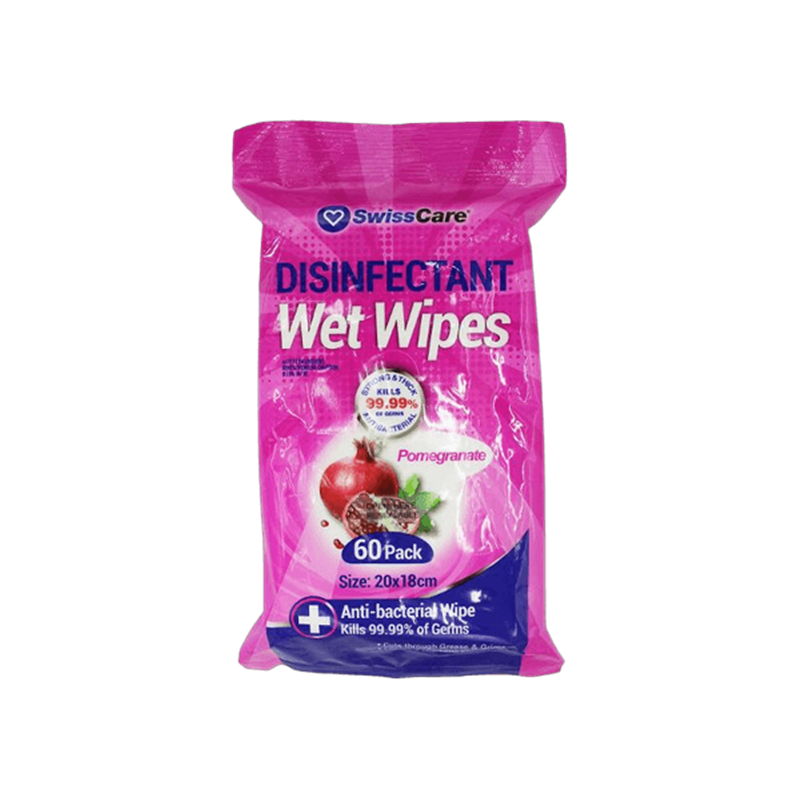 LINGETTES DESINFECTANTES X60 POMEGRANATE SWISSCARE CT24