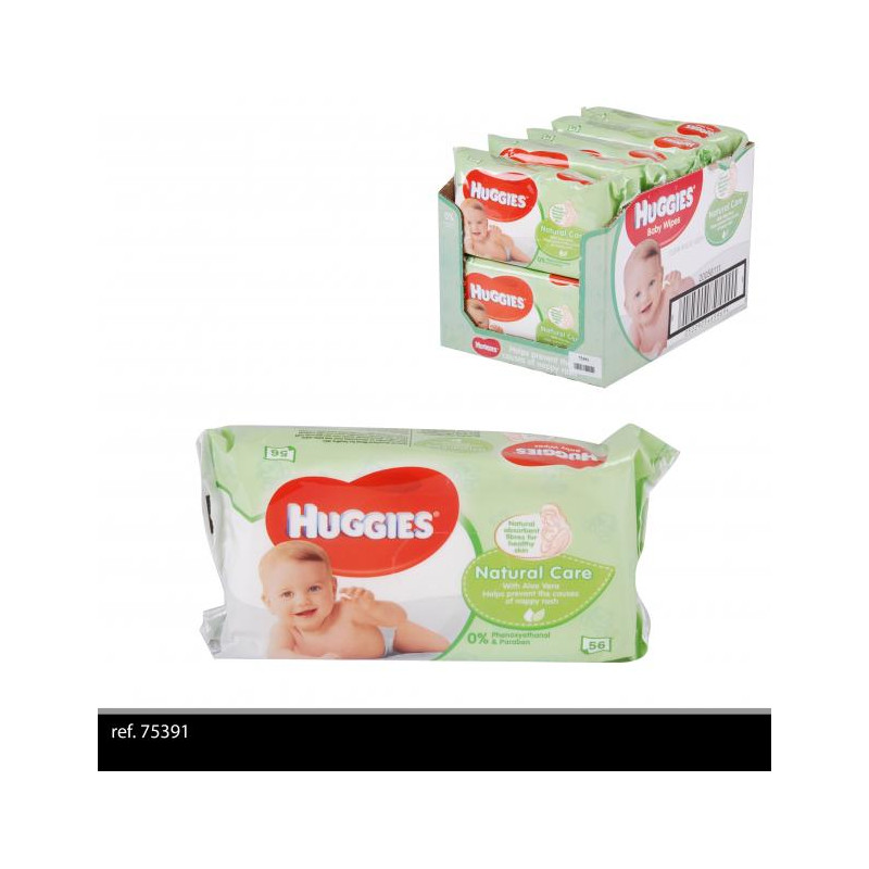 HUGGIES LINGETTES X56 NATURAL ALOE VERA CT10