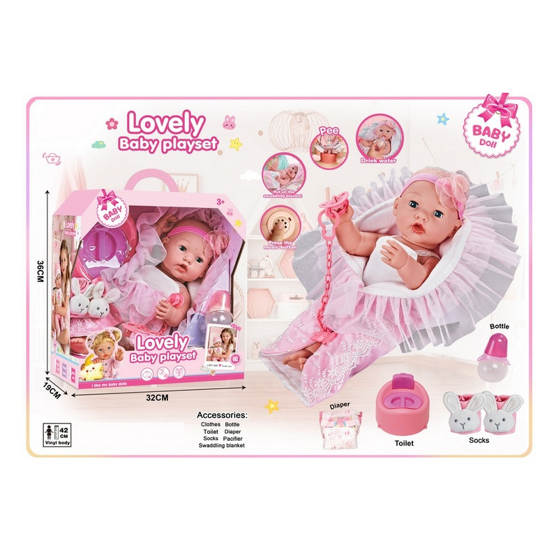 COFFRET POUPEE 40CM LOVELY