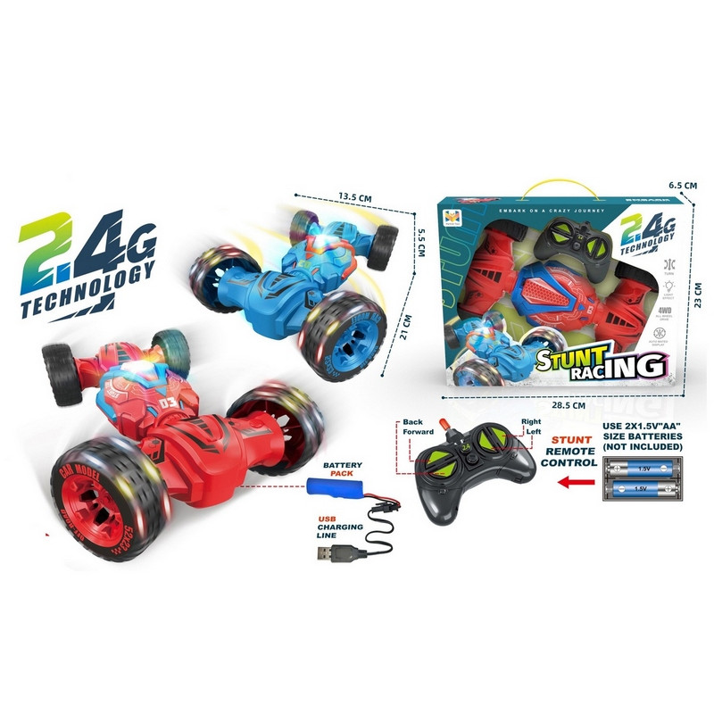 VEHICULE R/C STUNT RACING 2COL ASST