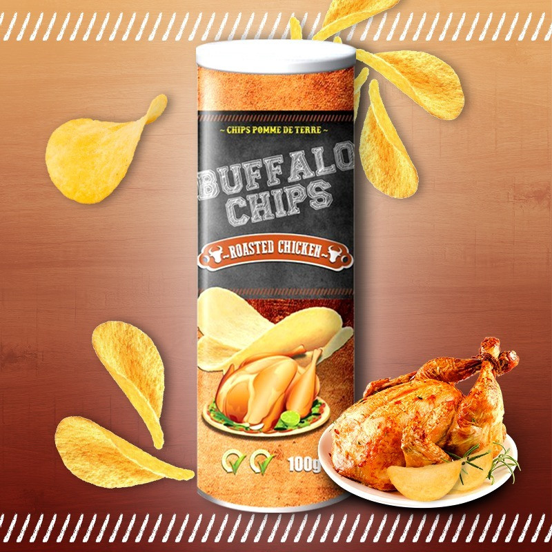 BUFFALO CHIPS POULET ROTI 100G CRT24