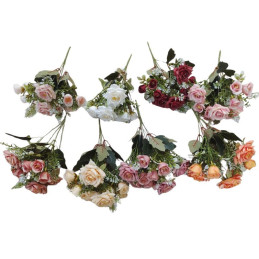BOUQUET FLEURS ARTIFICIELLES 9FLEURS/5TIGES 30CM