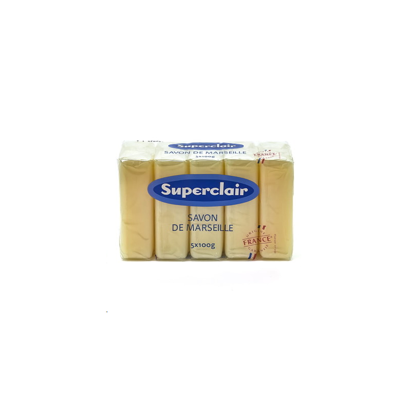 SUPERCLAIR SAVON MARSEILLE GLYCERINE 5X100G CRT12**REG COEFF MAX 1.3**