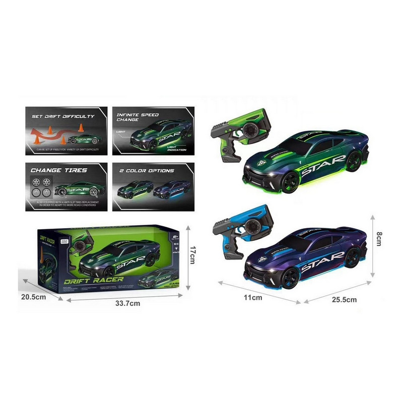 VOITURE R/C DRIFT RACER 2COL ASST