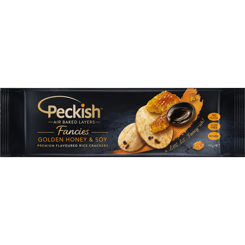 PECKISH CRACKERS GOLDEN HONEY  et  SOY 90GR CRT12