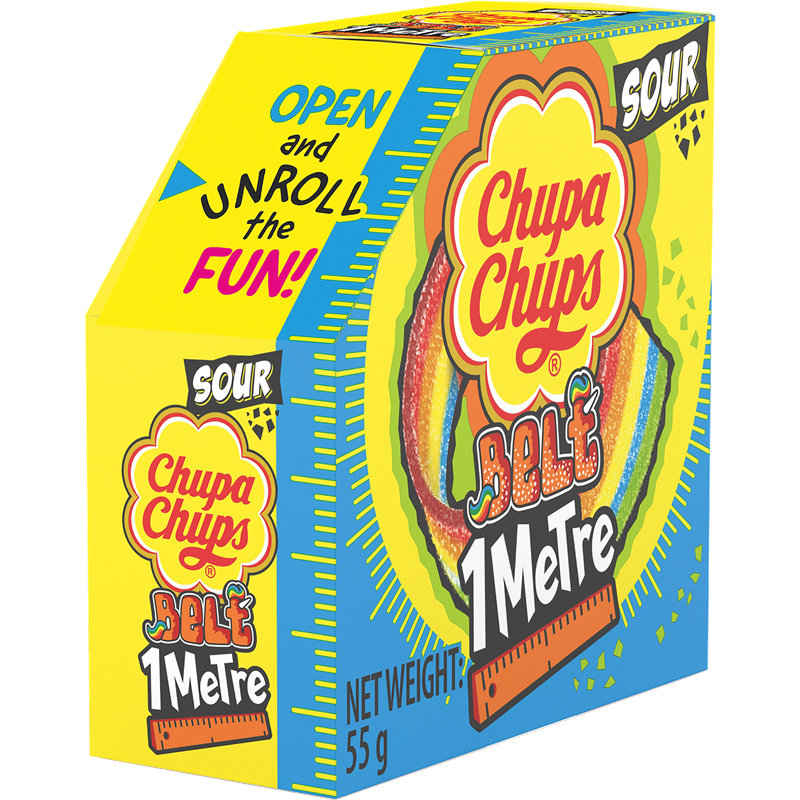 CHUPA CHUPS SOUR BELT 1METRE 55GR DIS9