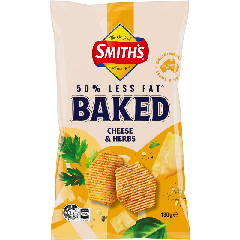 SMITH BAKED CHEESE 130GR CRT10