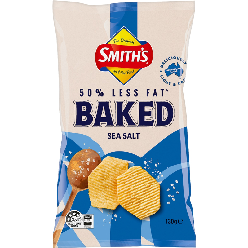 SMITH BAKED SEA SALT 130GR CRT10