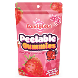 CANDY COVE - STRAWBERRY PEELABLE GUMMIES 65G DIS12