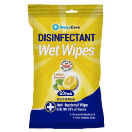 LINGETTES DESINFECTANTES X60 CITRON SWISSCARE CT24