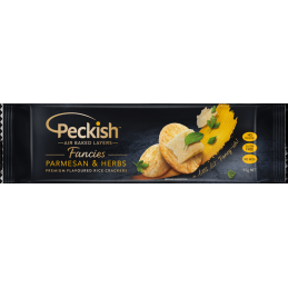 PECKISH CRACKERS PARMESAN  et  HERBS 90GR CRT12