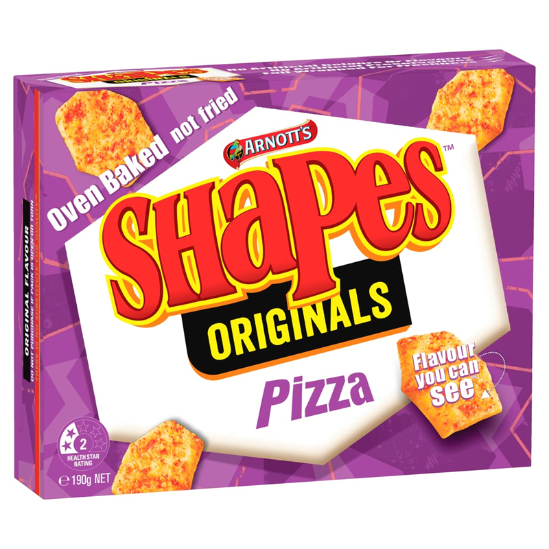 ARNOTT'S - SHAPES ORIGINALS PIZZA 190GR CRT24