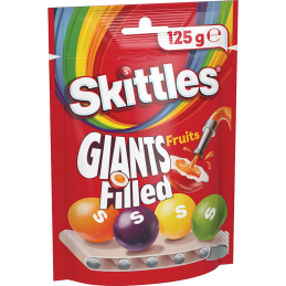 SKITTLES GIANTS FRUITS FILLED 125GR DIS15