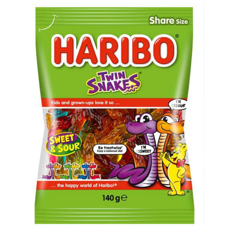 BONBON HARIBO TWIN SNAKES 140G CRT14