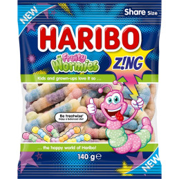 HARIBO FRUITY WORMIES 140GM CRT12