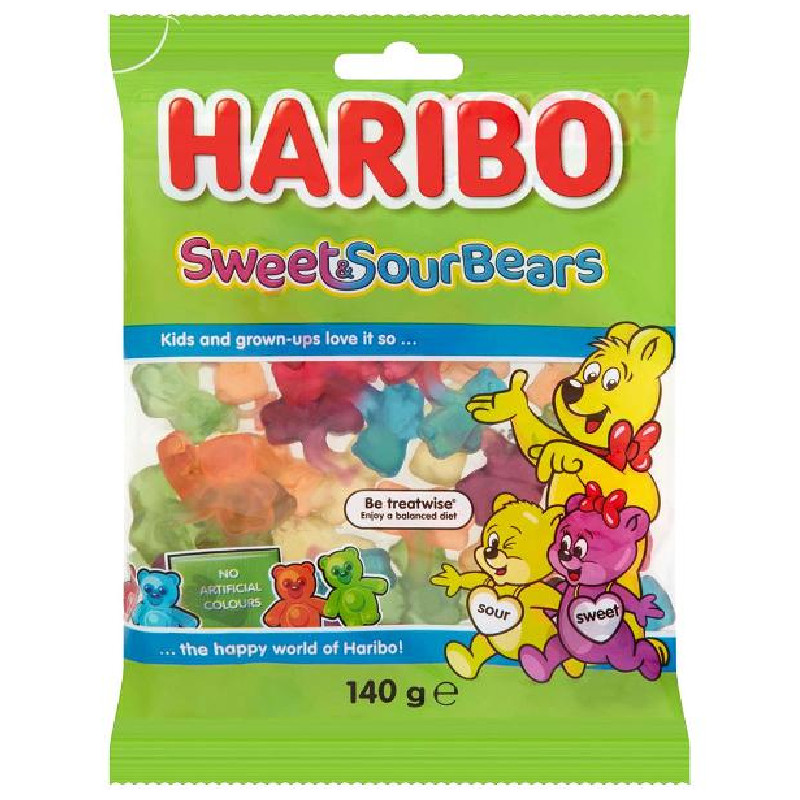 BONBON HARIBO OURSONS SWEET et SOUR 140G CRT14