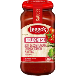 LEGGO'S - SAUCE BOLOGNAISE BACON FLAVOUR 500GR CRT6
