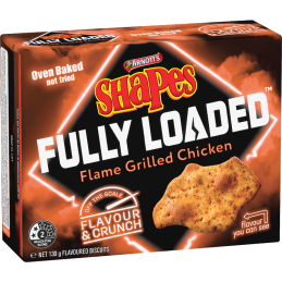 ARNOTT'S - SHAPES FULLY LOADED GRILLED CHICKEN 130GR CRT24