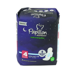 PAPILLON SERVIETTES HYGIENIQUES EXTRA NUIT MAXI AVEC AILES T4 x7 CRT18