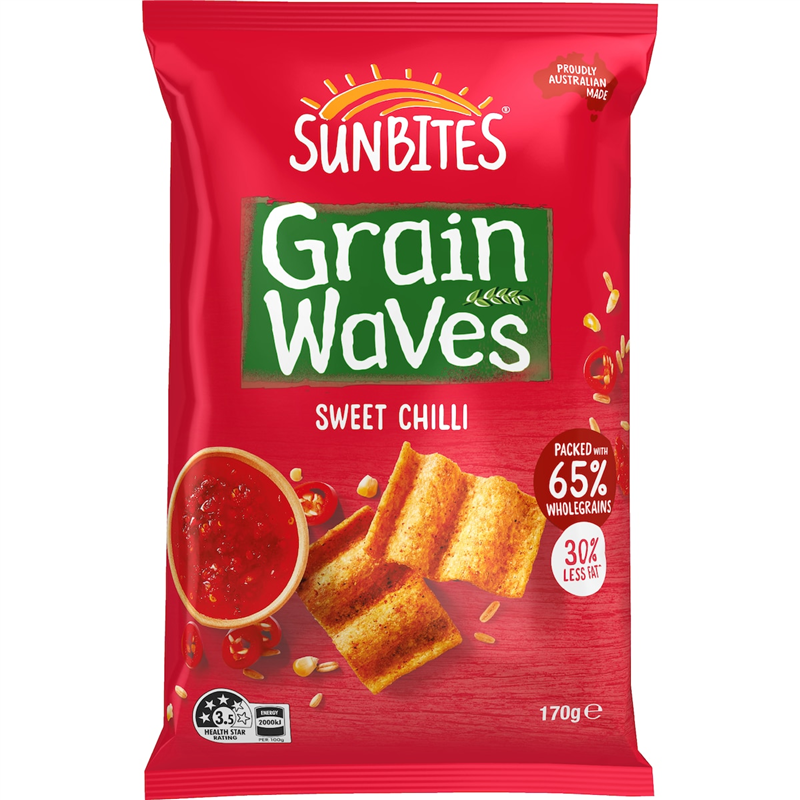 PROMO SUNBITES GRAIN WAVES SWEET CHILLI 170GR CRT15