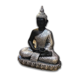 BUDDHA THAI ASSIS RESINE 2COULEURS 70CM