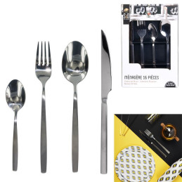 MENAGERE 16 PIECES MAT SHINY INOX M8 A1/M8