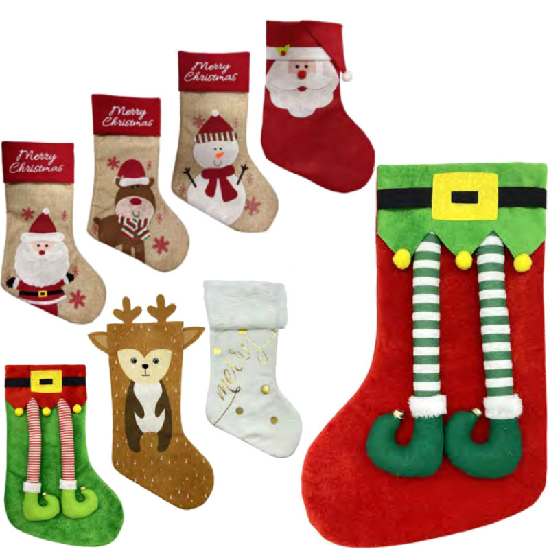 CHAUSSETTES NOEL 45x27CM 8MOD ASST