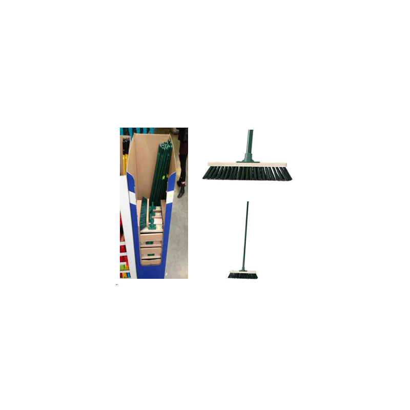 BALAI D'EXTERIEUR PVC VERT + MANCHE 1,20 M DISP40